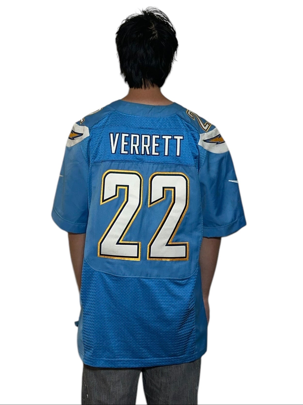 Blue and Yellow Chargers Verrett Jersey