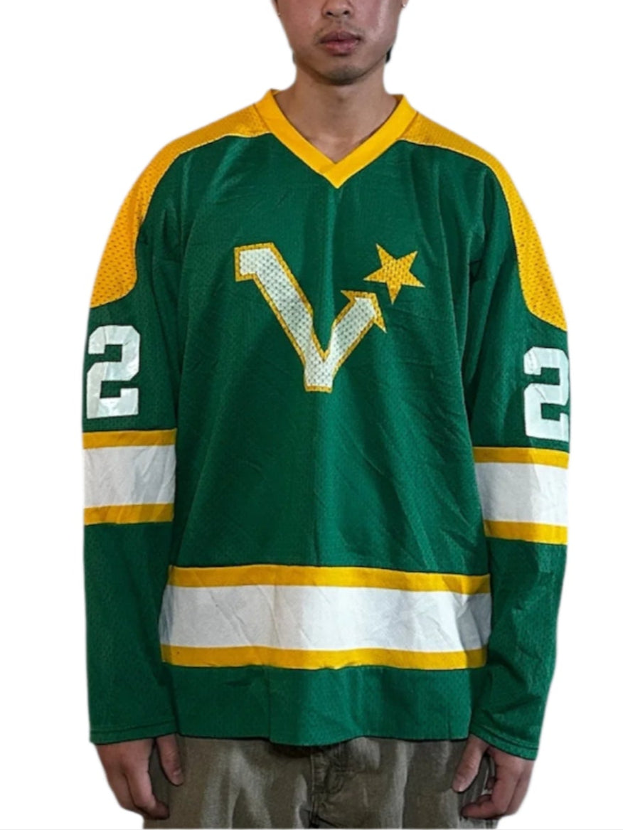 Vintage Green and Yellow Hockey Jersey