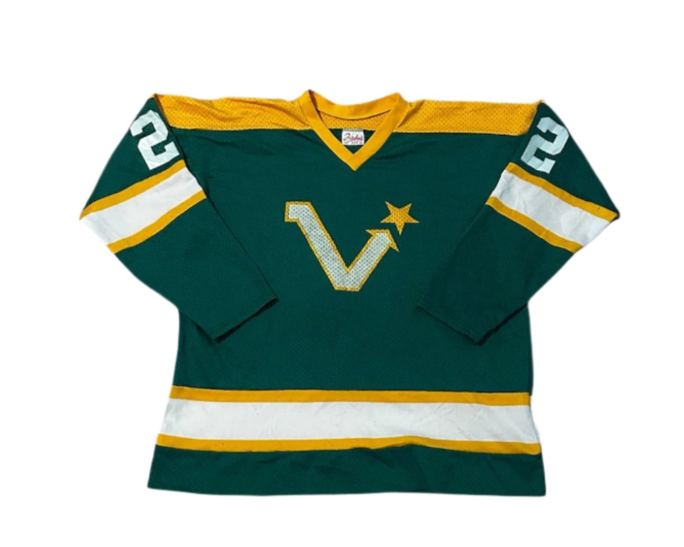 Vintage Green and Yellow Hockey Jersey